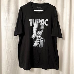 Rapper Tupac 2Pac Praying Hands Rap T Shirt Men's Size Large Black